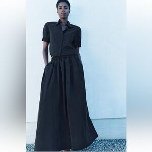 Zara Black A-Line Skirt